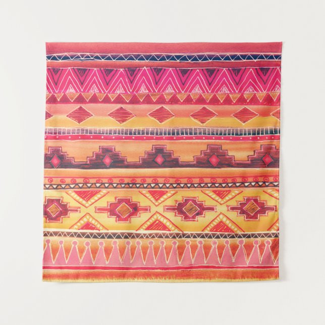 Tenture Aquarelle africaine, motif dynamique (Devant)