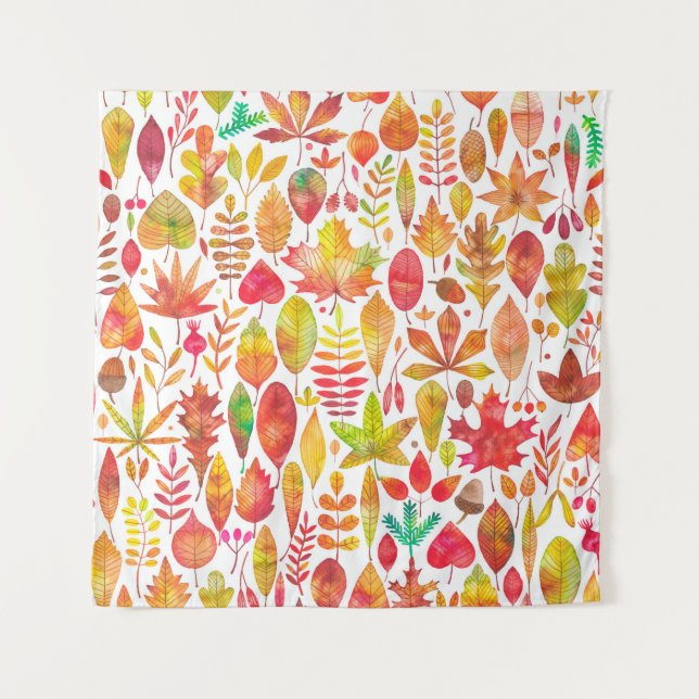 Tenture Aquarelle automne automne automne feuilles sans co (Devant)