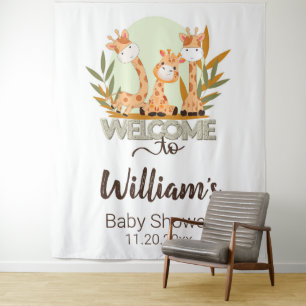 Tenture Aquarelle Baby Giraffe, Bienvenue Au Baby shower