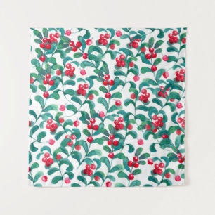 Tenture Aquarelle baies sauvages, motif sans couture.