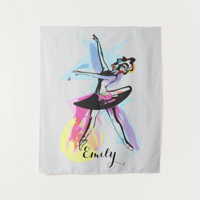 Tenture Aquarelle Ballerina Dancer Thème Customisé (Devant)