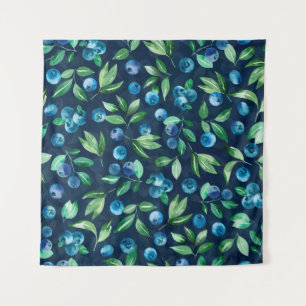 Tenture Aquarelle bleu bleuet sans couture motif, berrie s