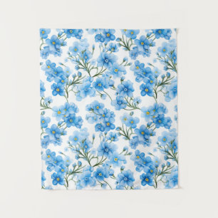 Tenture Aquarelle Bleu Oubliez-moi pas Motif Fleur