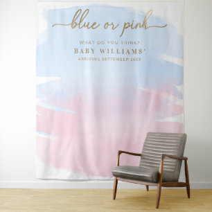 Tenture Aquarelle bleu rose Sexe Révéler fond