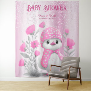 Tenture Aquarelle Canard rose Floral fond