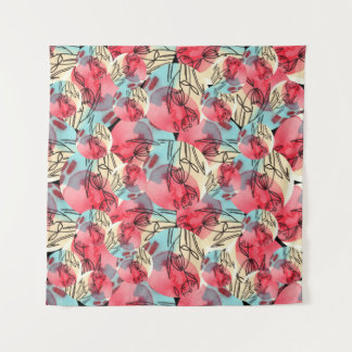Tenture Aquarelle chaude froide Florale géométrique