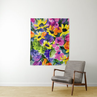 Tenture Aquarelle colorée Art Floral