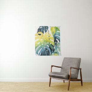 Tenture Aquarelle Coucher de soleil Palm Tree Feuilles