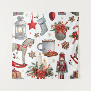 Tenture Aquarelle décoration de noël motif