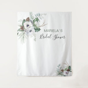 Tenture Aquarelle Élégante Hiver Anémones fleurs nuptiale