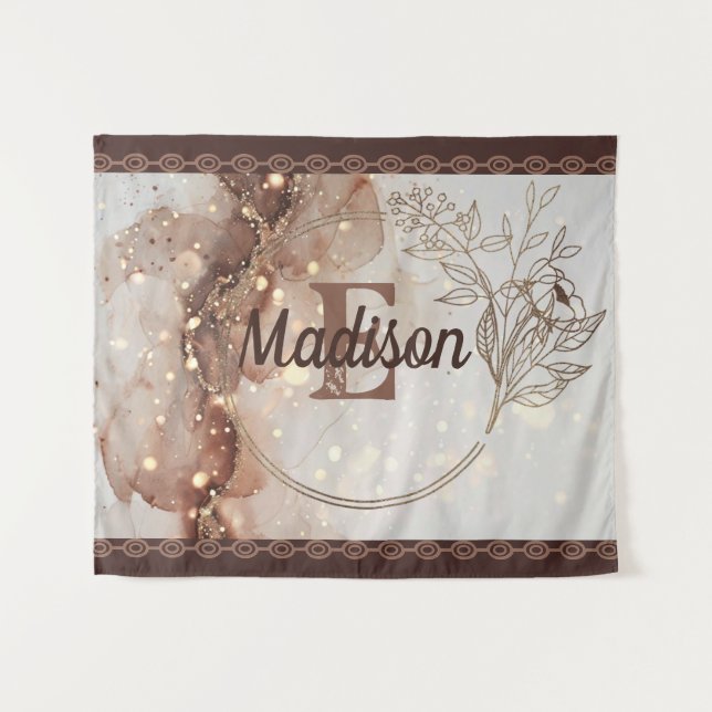 Tenture Aquarelle en marbre avec accents de Parties scinti (Devant (Horizontal))