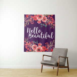 Tenture Aquarelle Fleurs roses Bonjour Belle
