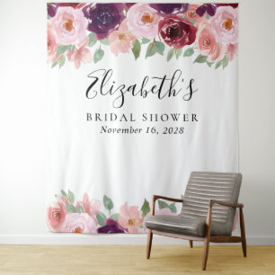 Tenture Aquarelle florale Broussaillée Bourgogne Fête des
