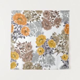 Tenture Aquarelle florale de pivoine Arrière - plan blanc
