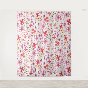 Tenture Aquarelle florale de prairie de fleurs sauvages