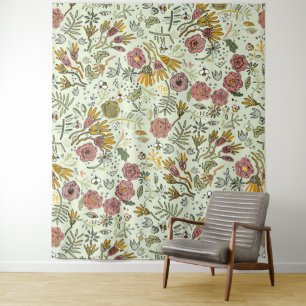 Tenture Aquarelle Florale Fleurs d'abeille Élégante Modern