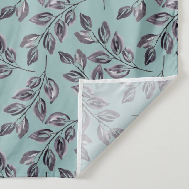 Tenture Aquarelle gris, brindilles noires sur un turquoise (Détail)