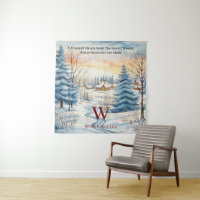 Aquarelle Hutte d'hiver de flocon de neige dans la