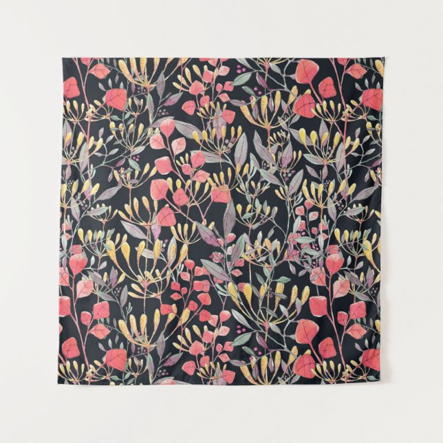 Tenture aquarelle illustration fleurs motifs sans soudure  (Devant)