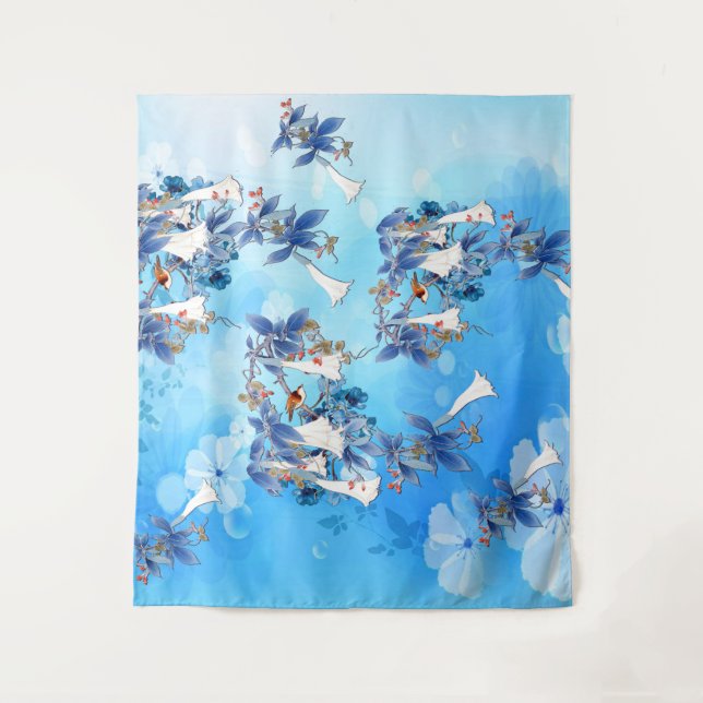 Tenture Aquarelle illustrée Fleur de lune (Devant)