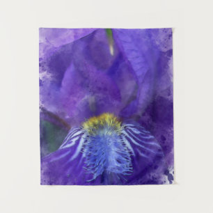 Tenture Aquarelle Iris Flower Purple