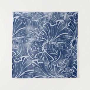 Tenture Aquarelle Irises : Indigo Vintage Nouveau