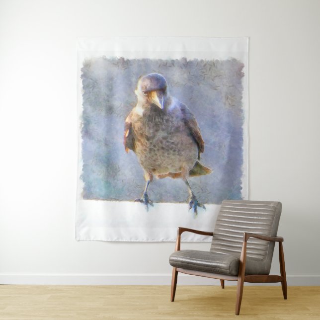 Tenture Aquarelle Jackdaw (En situation)