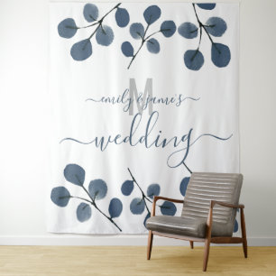 Tenture Aquarelle Jour de Mariage Botanique Eucalyptus Ble