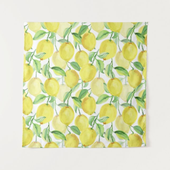 Tenture Aquarelle juteuse : peinture citron vibrante (Devant)