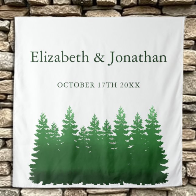 Tenture Aquarelle Mariage des pins de bois (Créateur téléchargé)