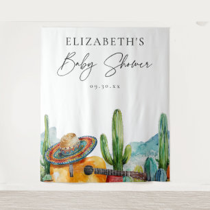 Tenture Aquarelle mexicaine Fiesta Baby shower fond