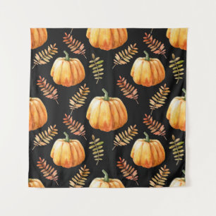 Tenture Aquarelle motif transparent avec citrouille