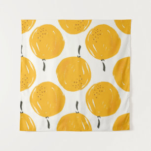 Tenture Aquarelle oranges fruit peinture à la main illustr