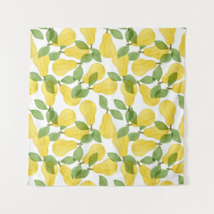 Tenture Aquarelle Poires : Motif peint à la main