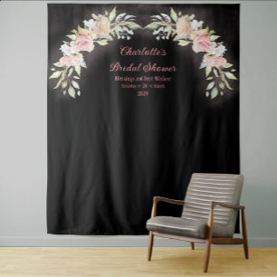 Tenture Aquarelle rose Roses Fête des mariées arrière-plan