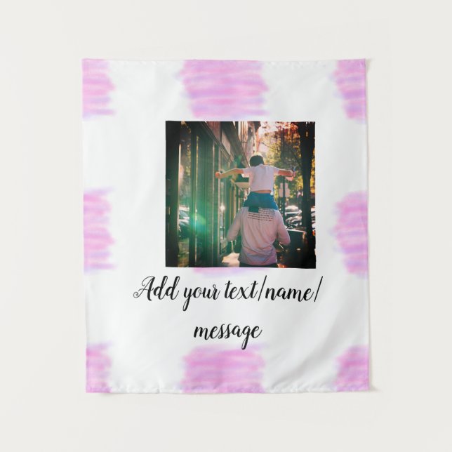 Tenture Aquarelle rose violet père fils papa ajouter l'ima (Devant)