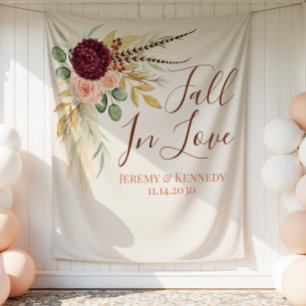 Tenture Aquarelle rustique Chute Florale Mariage fond
