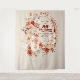 Tenture Aquarelle terre cuite bordeaux 90e anniversaire