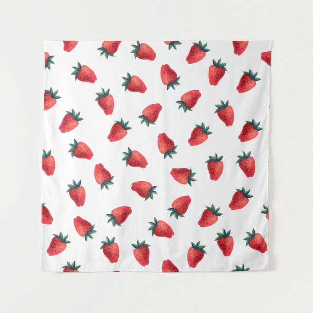 Tenture Aquarelle transparente motif avec fraises (Devant)