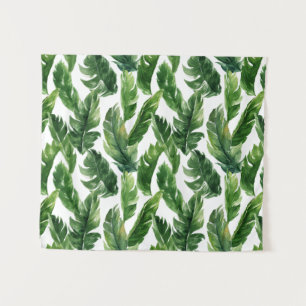Tenture Aquarelle Tropical Banana Feuille Motif