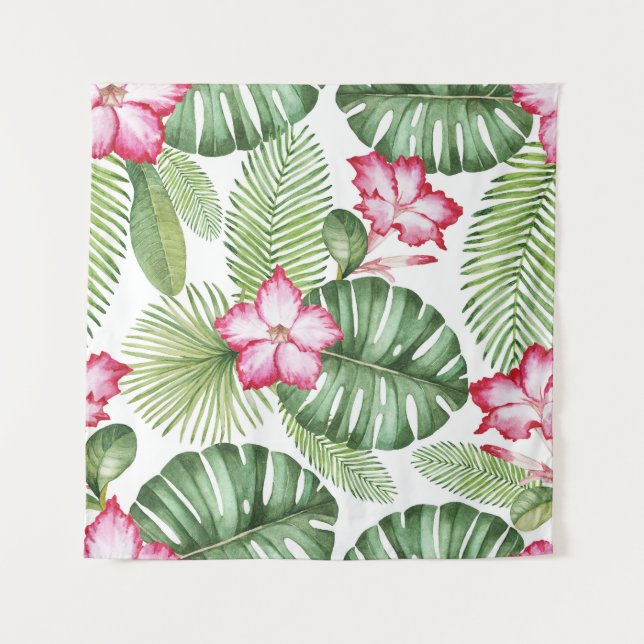 Tenture Aquarelle tropicale : Motif sans couture (Devant)