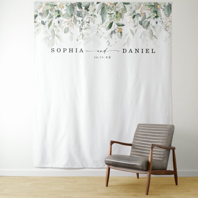 Tenture Aquarelle Vert Mariage Photo Prop fond (En situation)