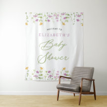 Aquarelle verte Affiche de bienvenue rose jaune