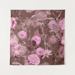 Tenture Aquarelle violette vintage de couleur bleu Art
