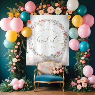 Tenture Aquarelles Fleurs sauvages et dentelle : Baby show