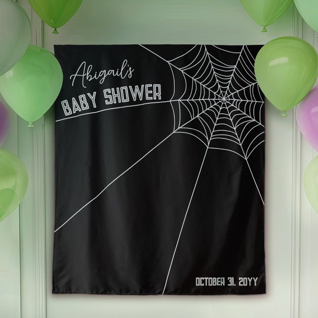 Tenture Araignée large Web Halloween Baby shower fond (Créateur téléchargé)