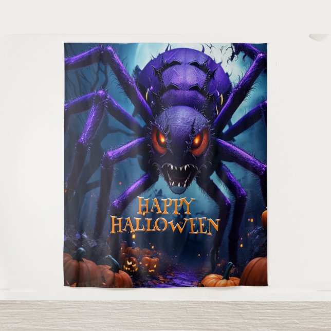 Tenture Araignée Monster Halloween fond (Devant)