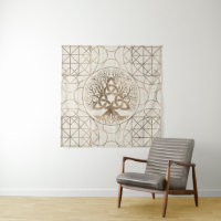 Arbre de la vie - Yggdrasil avec de l'or de pastel