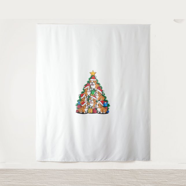 Tenture Arbre de Noël Bulldog anglais (Devant)