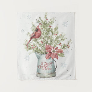 Tenture Arbre de Noël des fermiers au cardinal